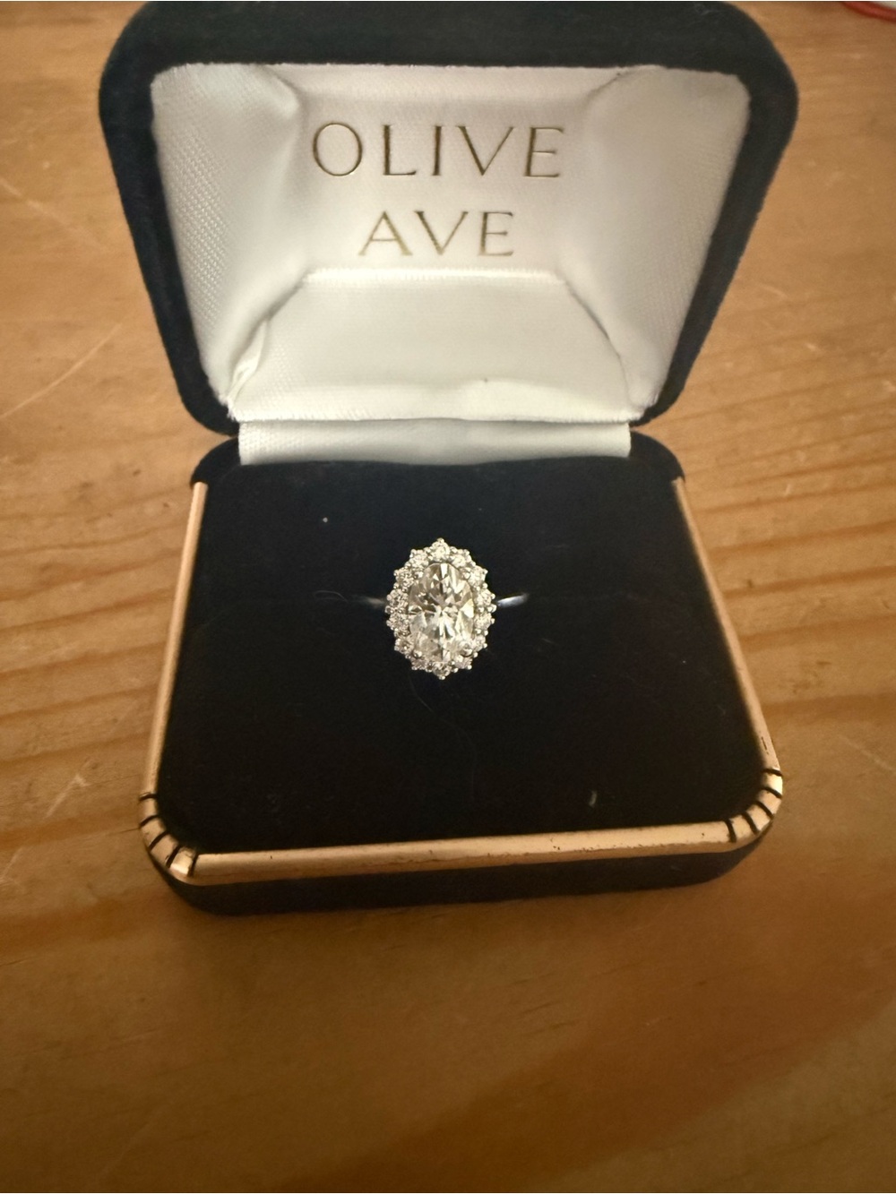 White Gold Oval Halo Engagement Ring